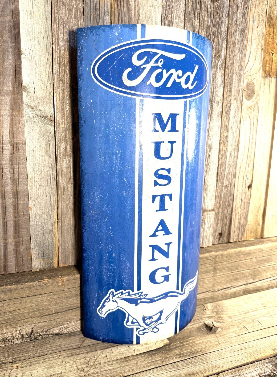 Ford Mustang 17" Rolled Form Metal Aluminum 3D Sign Garage Bar Truck New