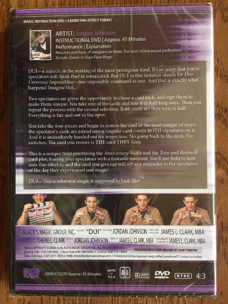 DUI by Jordan Johnson Magic Tricks DVD