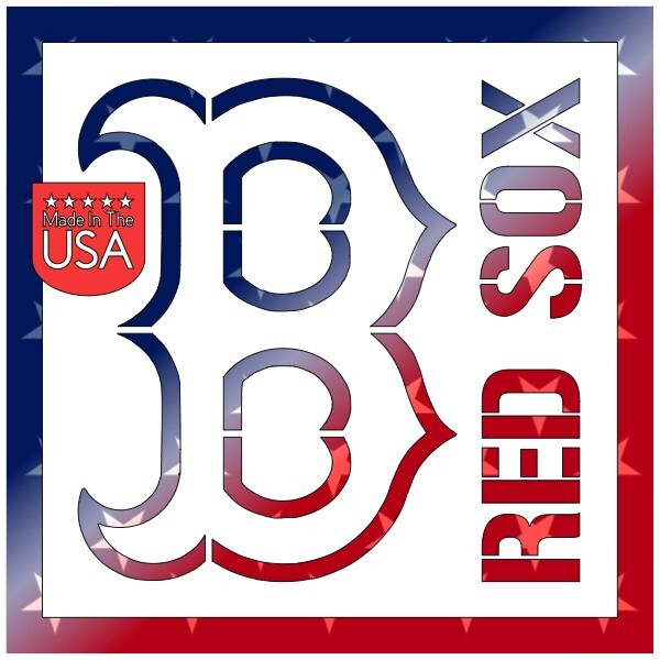 12"x12" Clear Plastic Stencil - Boston Red Sox (MCA59)