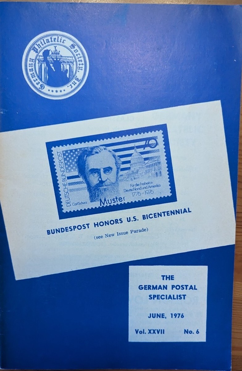 German Postal Specialist Jun 1976 Bundespost U.S. Bicentennial Tempelhof Airport