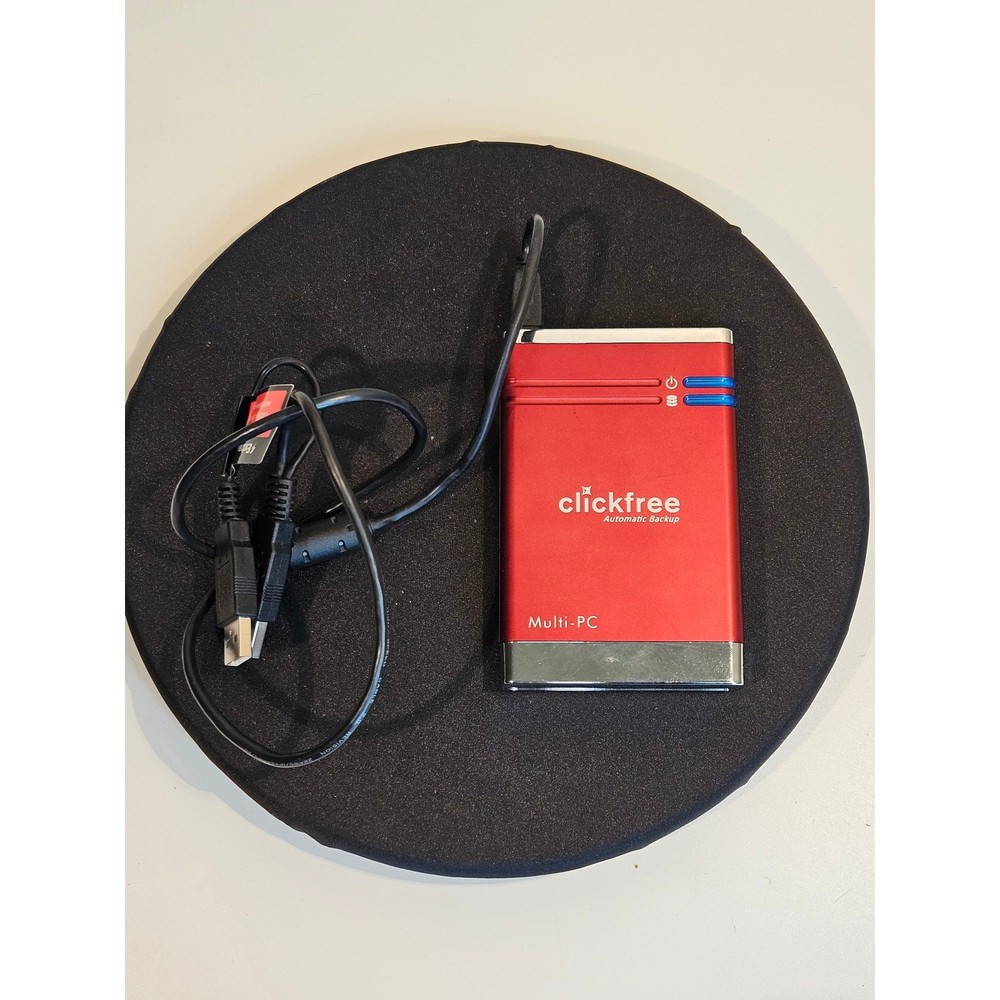 Clickfree Multi-PC Automatic Backup 250GB External Hard Drive Red HD225 Untested