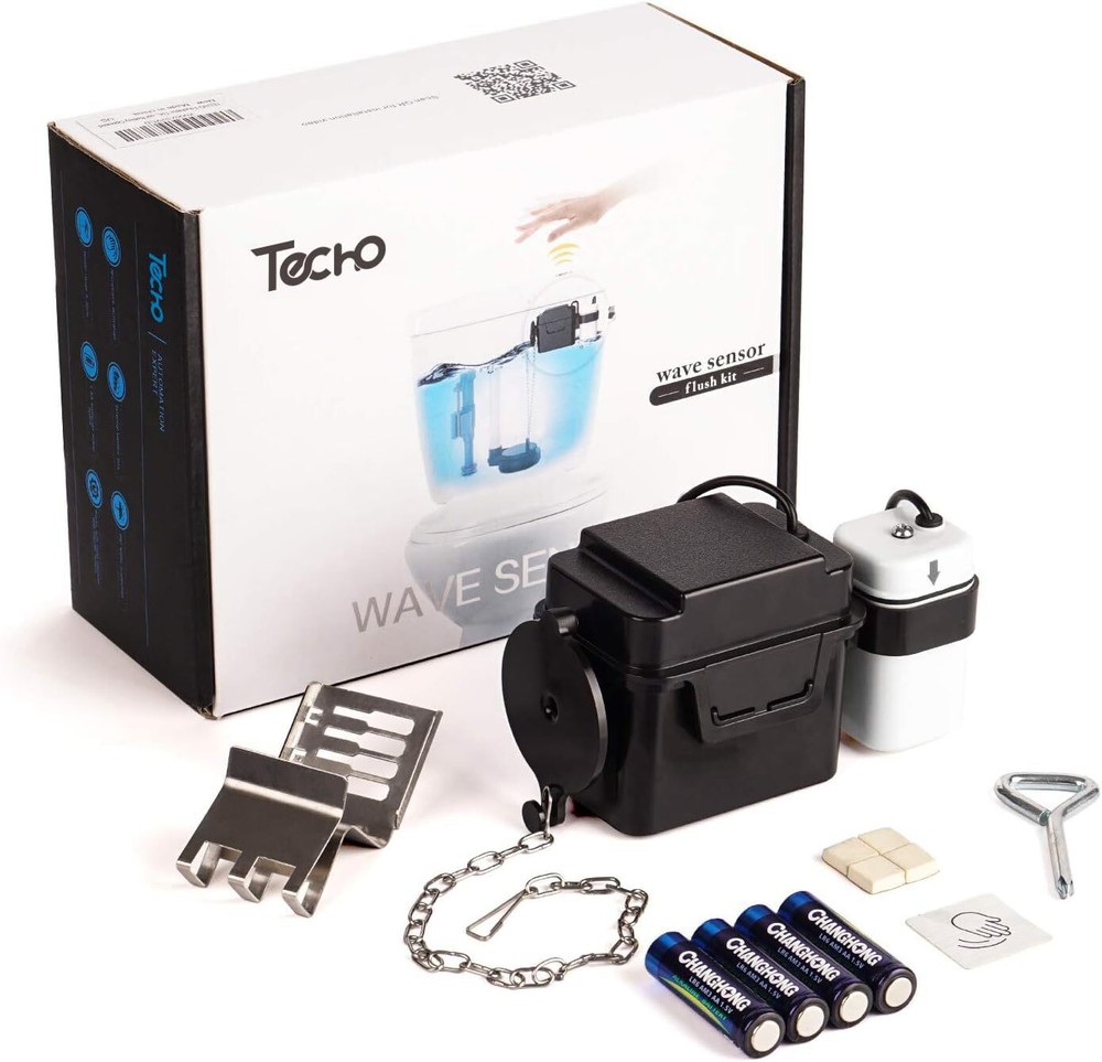 Touchless Toilet Flush Kit with 8” Sensor Range Adjustable Sensor Range and F...