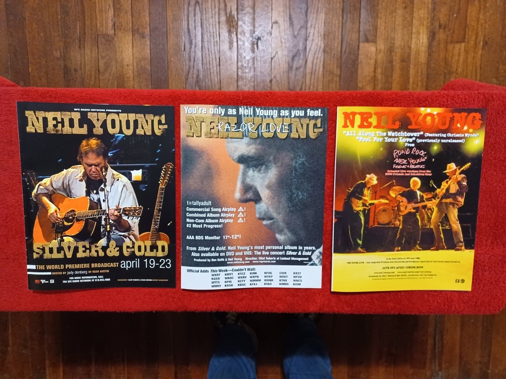 NEIL YOUNG - 1992 - 2000 US Six(6) Different Full-Page Ads (Album Ntk&HITS Mags)
