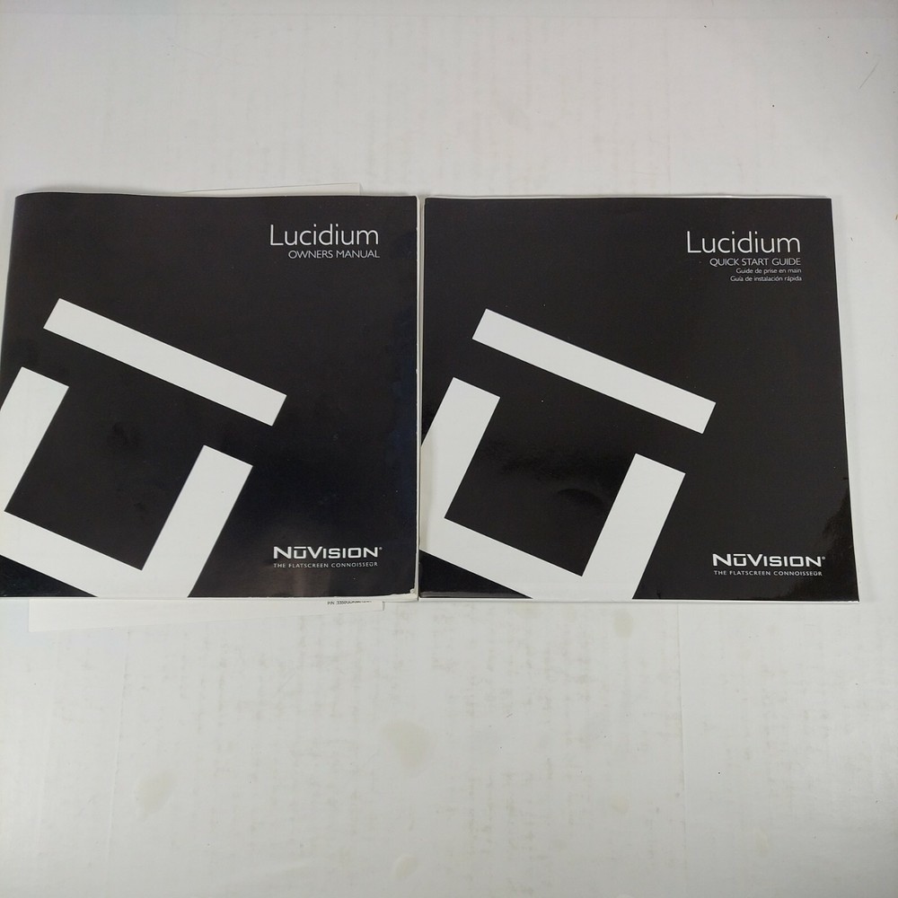 NuVision Lucidium TV Owners Manual & Quick Start Guide