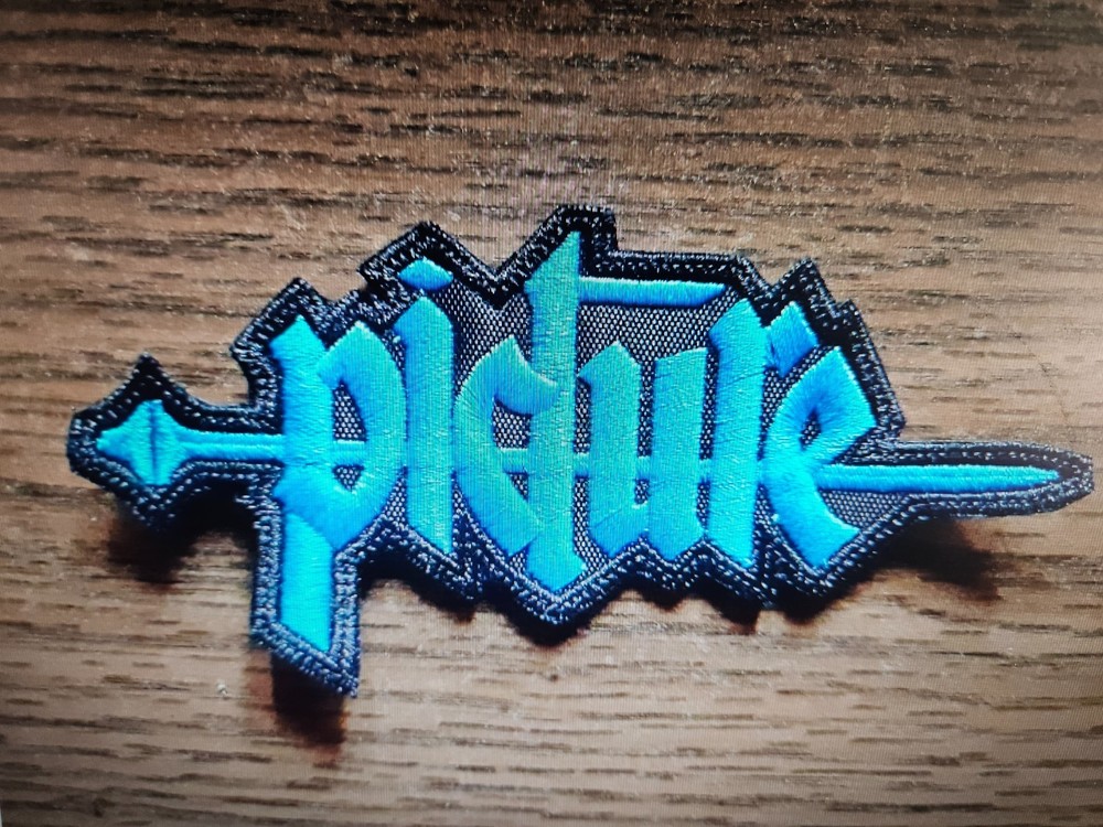 PICTURE, SEW ON BLUE EMBROIDERED PATCH