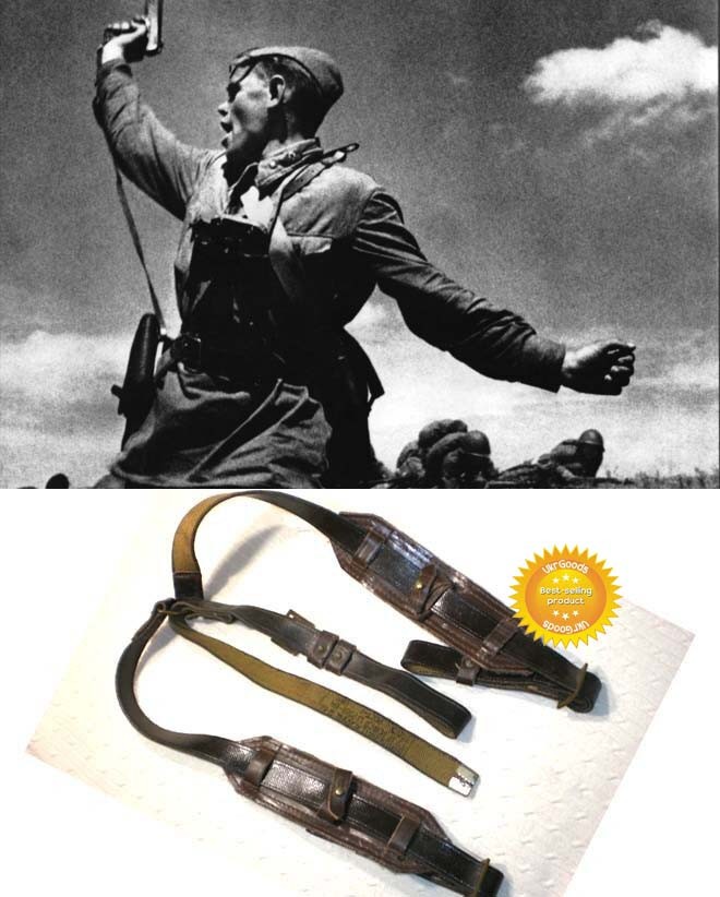 Soldiers Supporting Discharge Belts USSR Soviet Army Chest Rig Suspenders