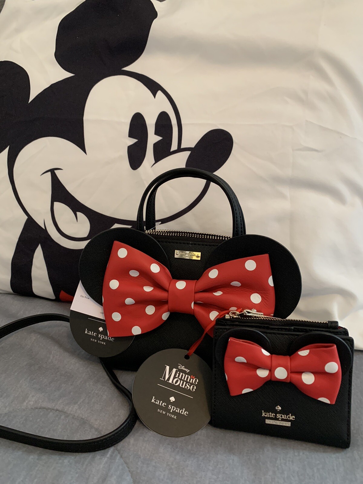 KATE SPADE DISNEY MINNIE MOUSE MINI MAISE CROSSBODY & ADALYN BIFOLD WALLET NWT
