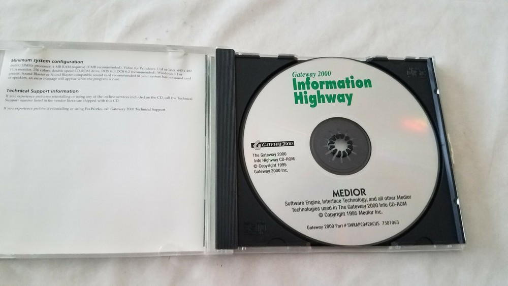 Gateway 2000 Information Highway GW2K Software