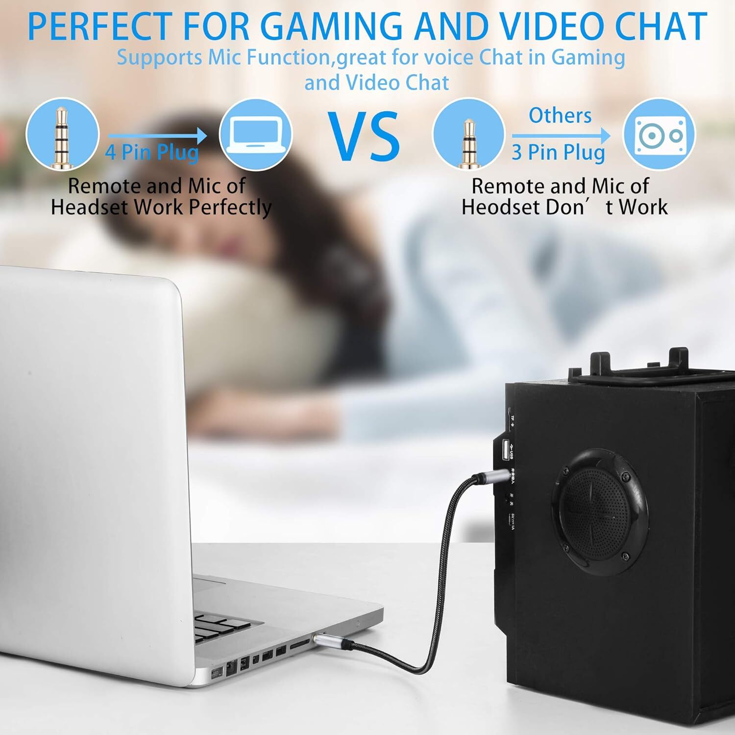 6FT 3.5mm AUX Audio Nylon Braided Cord Cable PC iPod Car Phone headphone more