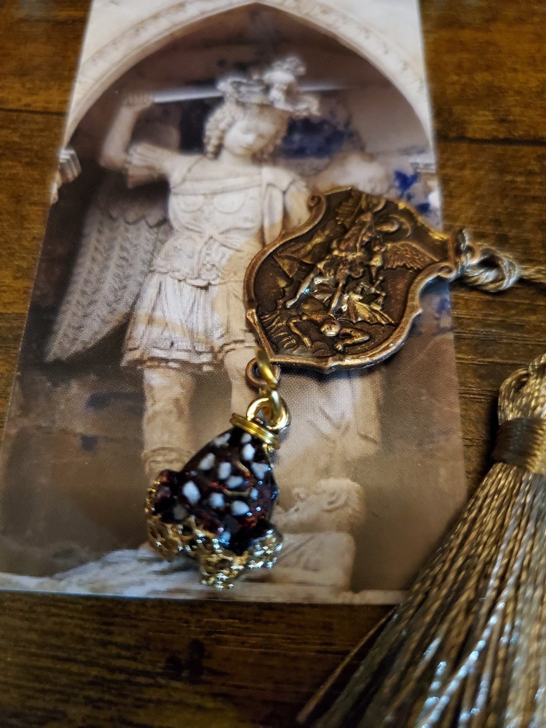 St. Michael Shield Medallion Stones Cave Monte Sant’Angelo Gargano Italy