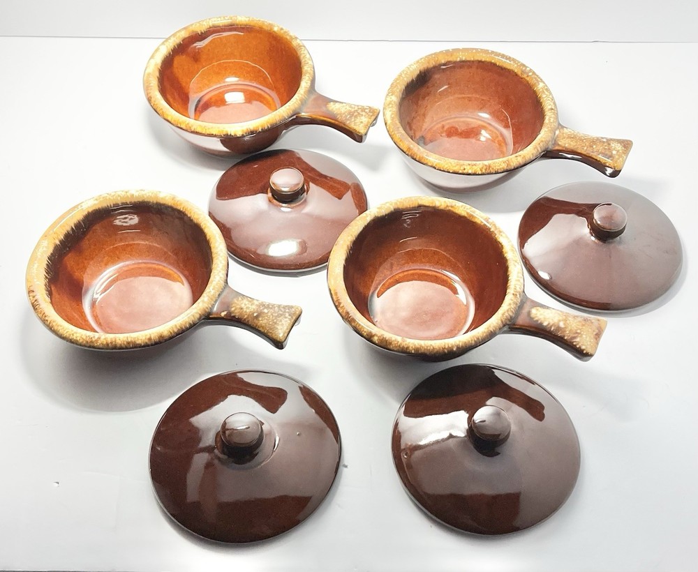 Hull “Brown Drip” 6-Piece Ceramic Dinnerware Set