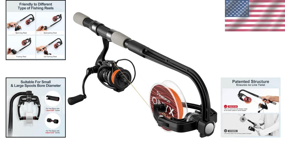 Automatic Fishing Line Spooler with Adjustable Width - Sturdy ABS Construction