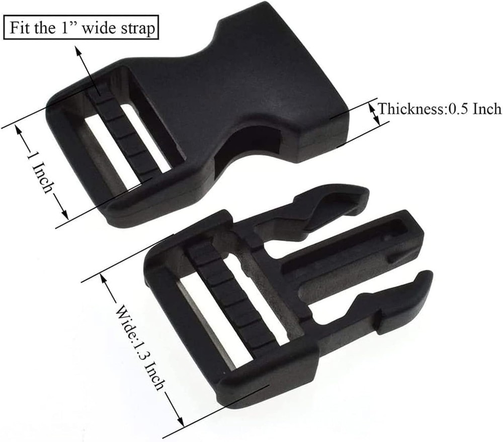 Quick Side Release Buckles Dual Adjustable Heavy Duty Plastic Clips