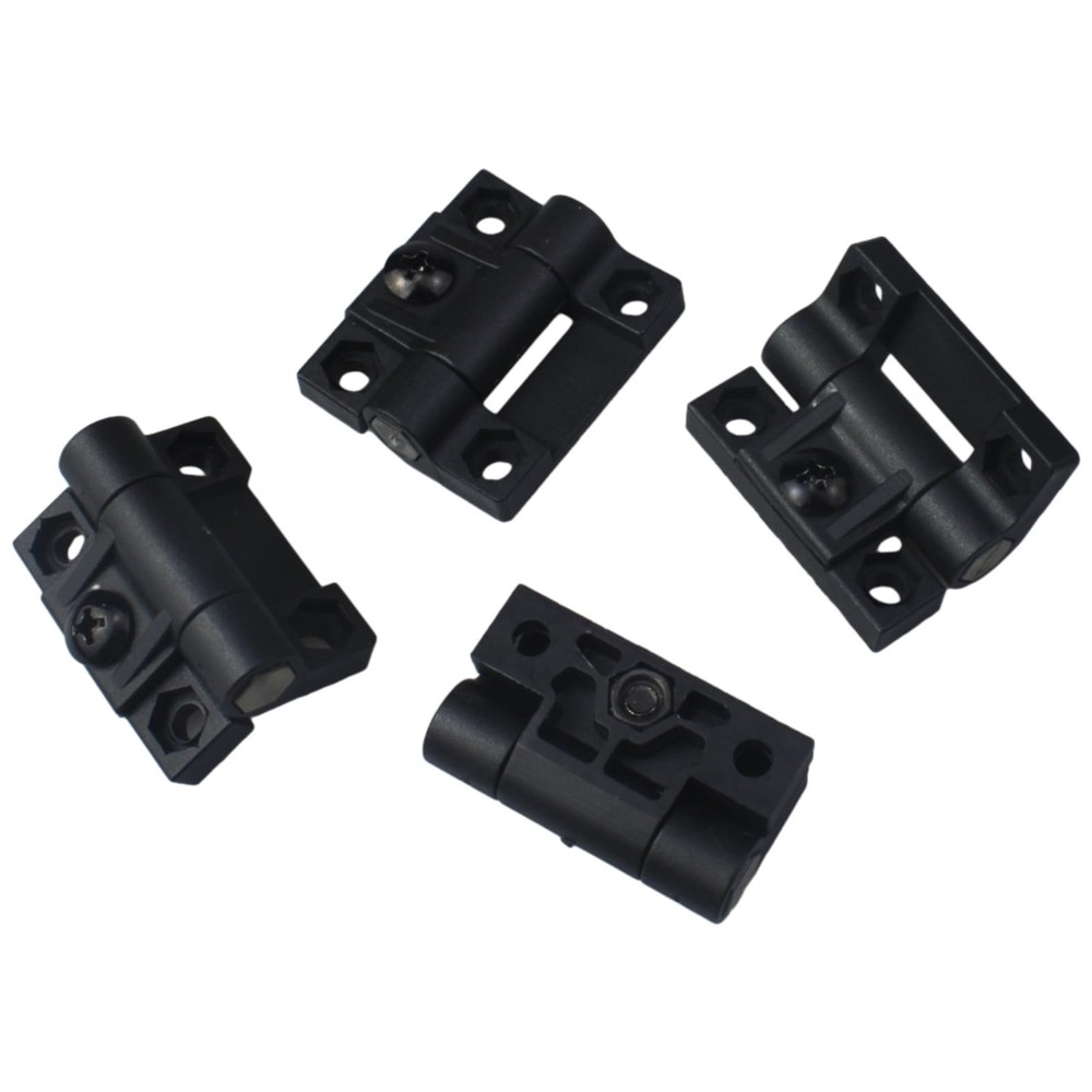 4Pcs Black Plastic Hinges Countersunk Holes Door/Torque Hinge Adjustable Positio