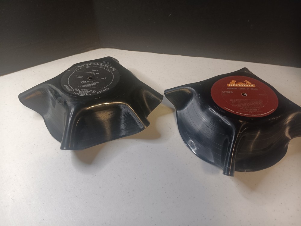 2 vinyl record bowls