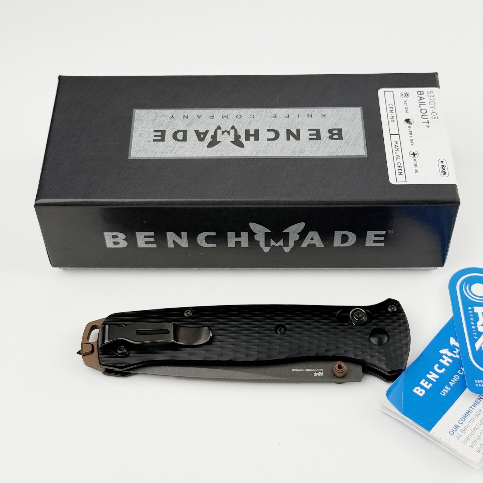 Benchmade 537GY-03 Bailout Black Aluminum CPM-M4 Folding Knife