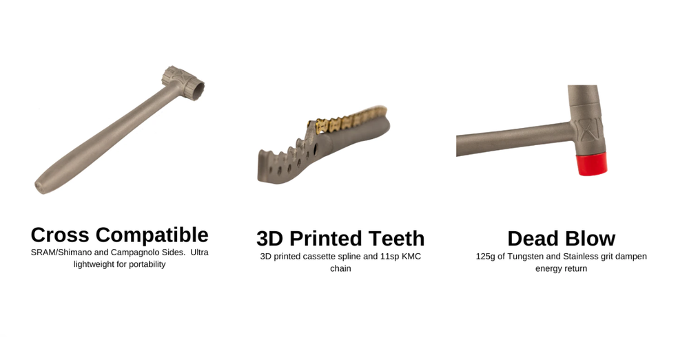 Silca 3D Printed Titanium Lockring Tool (Grey,Black)