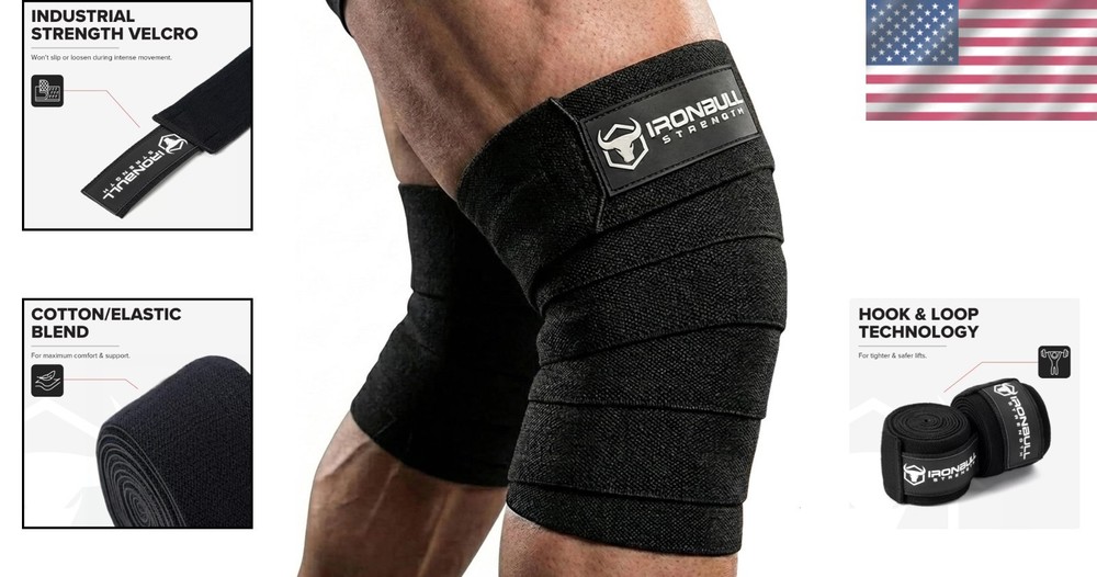 Supportive Knee Wraps for Squatting - 80" Lifting Straps