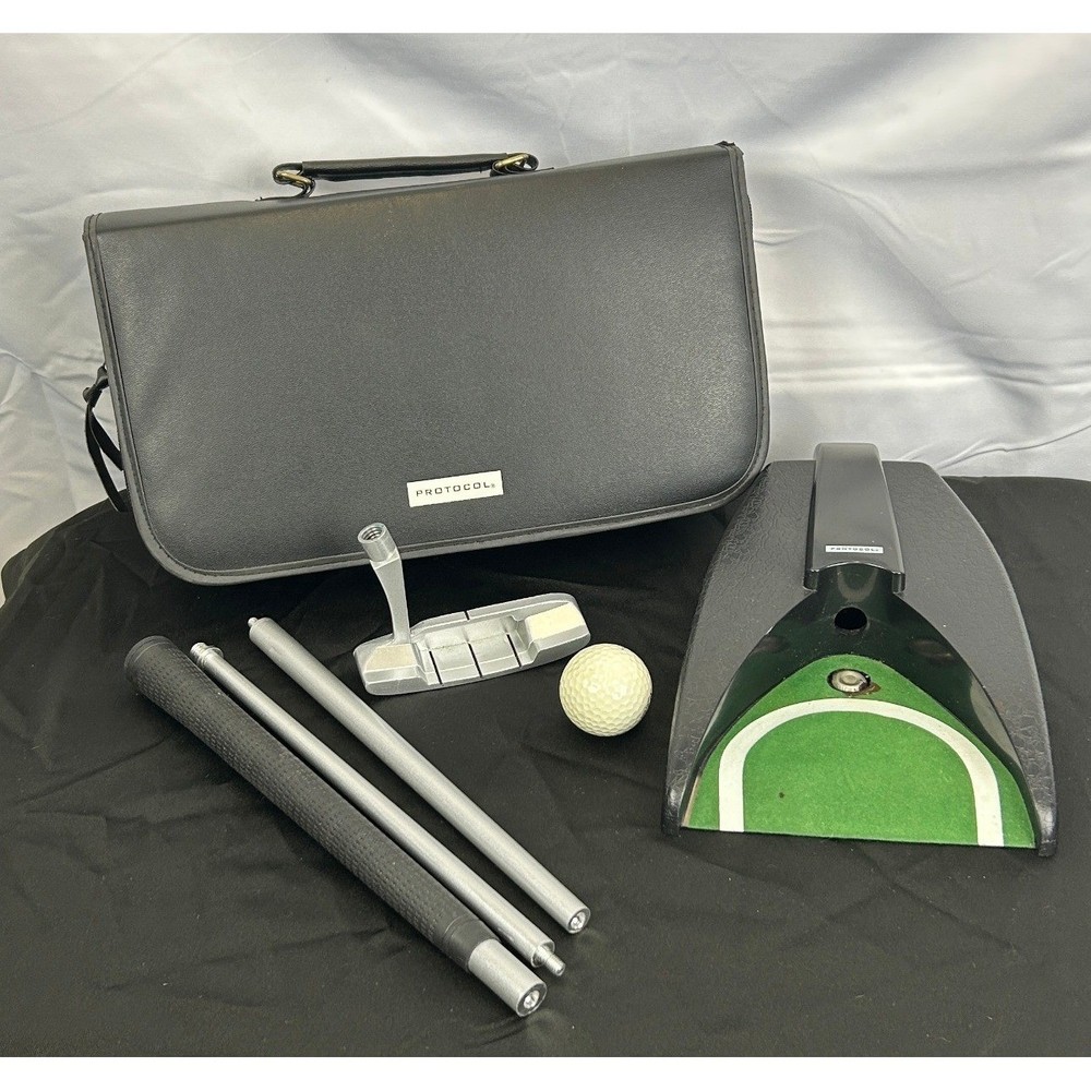 Protocol Portable Golf Putting Putter Ball Set With Case