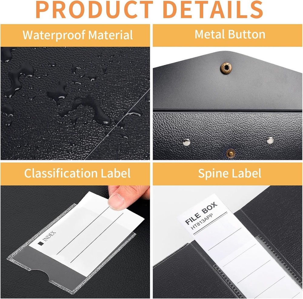 2 Pack A4 Document Storage Boxes with 65mm Spine - Lightweight & Waterproof