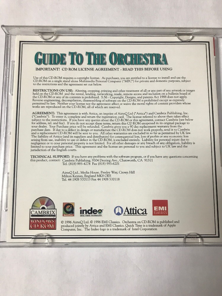 guide to the orchestra windows cd Rom Software 1995