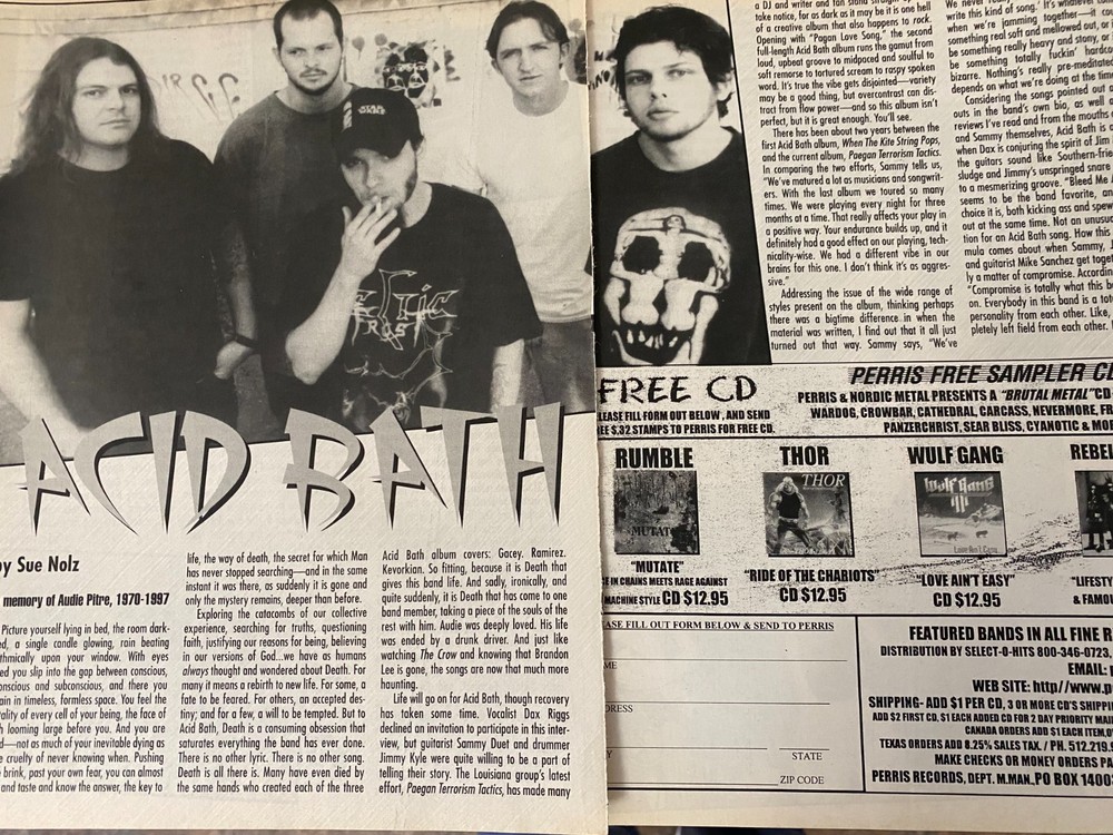 Acid Bath, Two Page Vintage Clipping