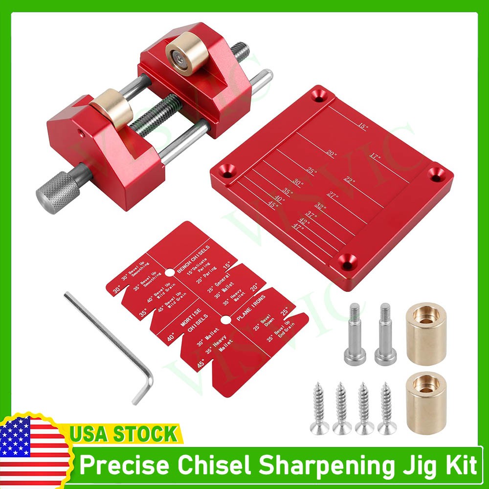 Precise Chisel Sharpening Jig Kit Honing Guide System for Woodworking Chisels