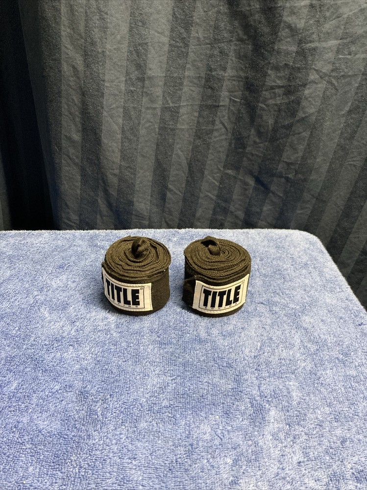 Title Boxing Style Handwraps-Black  B2