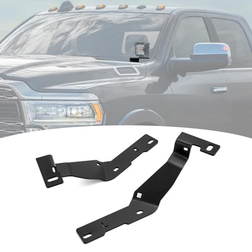 2Pcs Hood Hinge LED Light Pod Mount Bracket Compatible with Dodge Ram