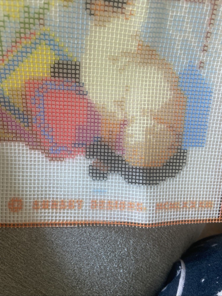 Siamese Cat Needlepoint Canvas 6.5 X 6.5”