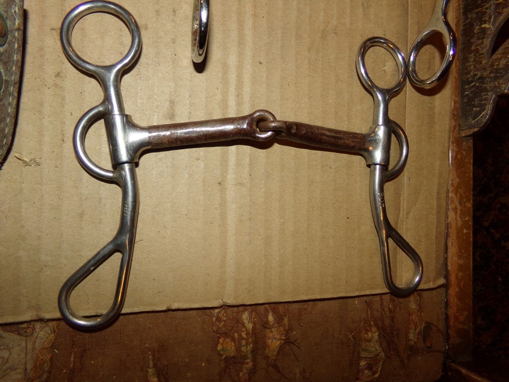 4 Different Vintage Horse Bits Hackamore, Sweet Iron Snaffle, Copper Roller