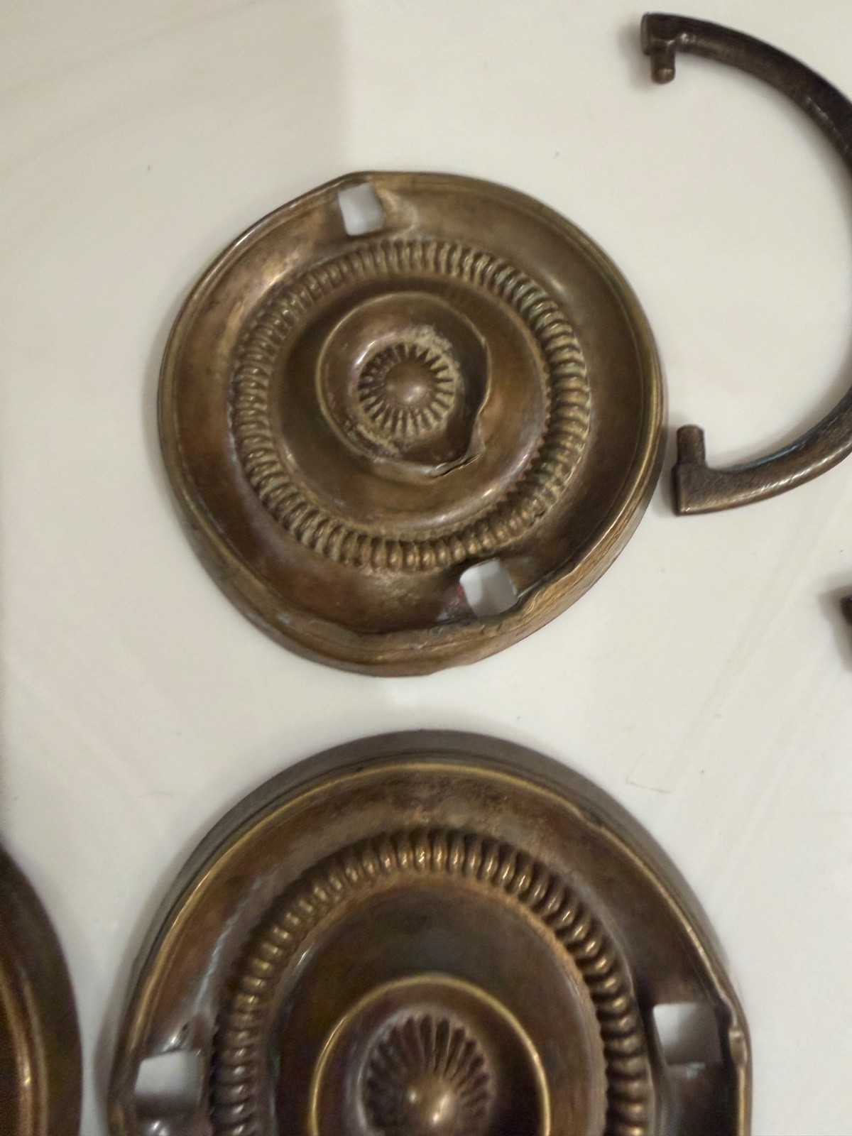 antique Hepplewhite round bail pulls 1810 English George parts restoration set