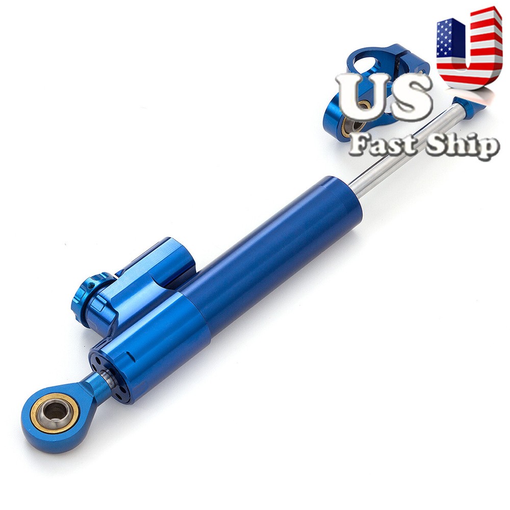 Motorcycle Steering Damper Linear Stabilizer Universal Safety Control Blue 1xpcs
