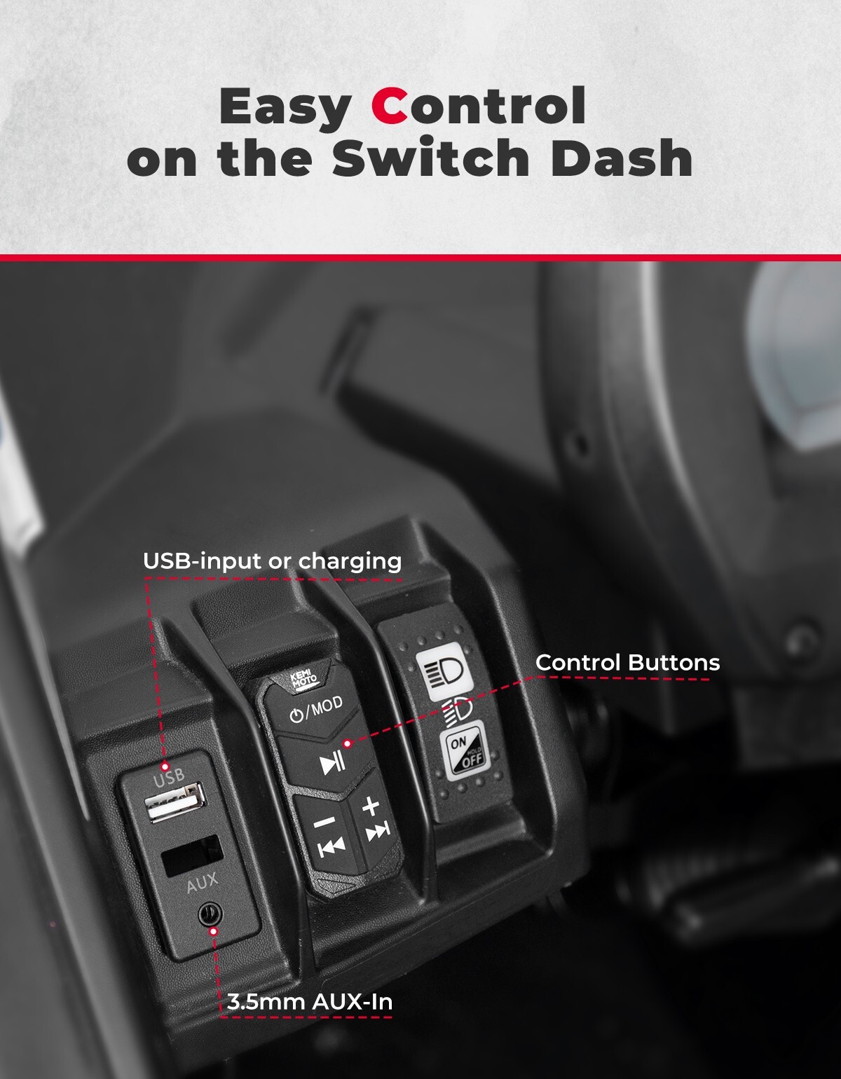 Bluetooth 6.5" 4 Speaker Overhead Stereo UTV Golf Cart Audio Sound Bar System