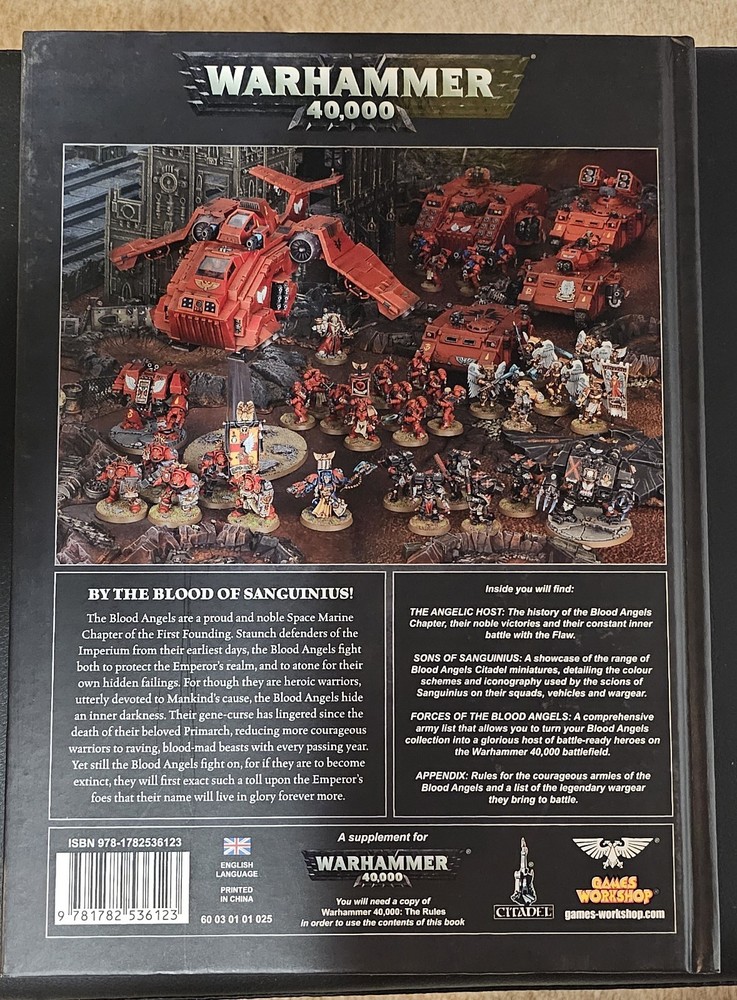 Warhammer 40K Blood Angel Codex (2014) Hardback