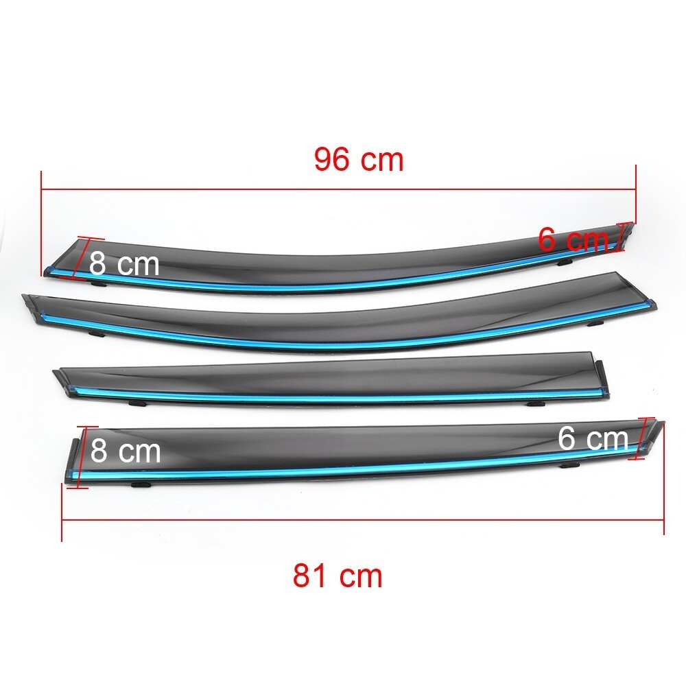 Window Visor Rain Guard Deflector For 2018-2022 Honda Accord Clip-on Chrome Trim