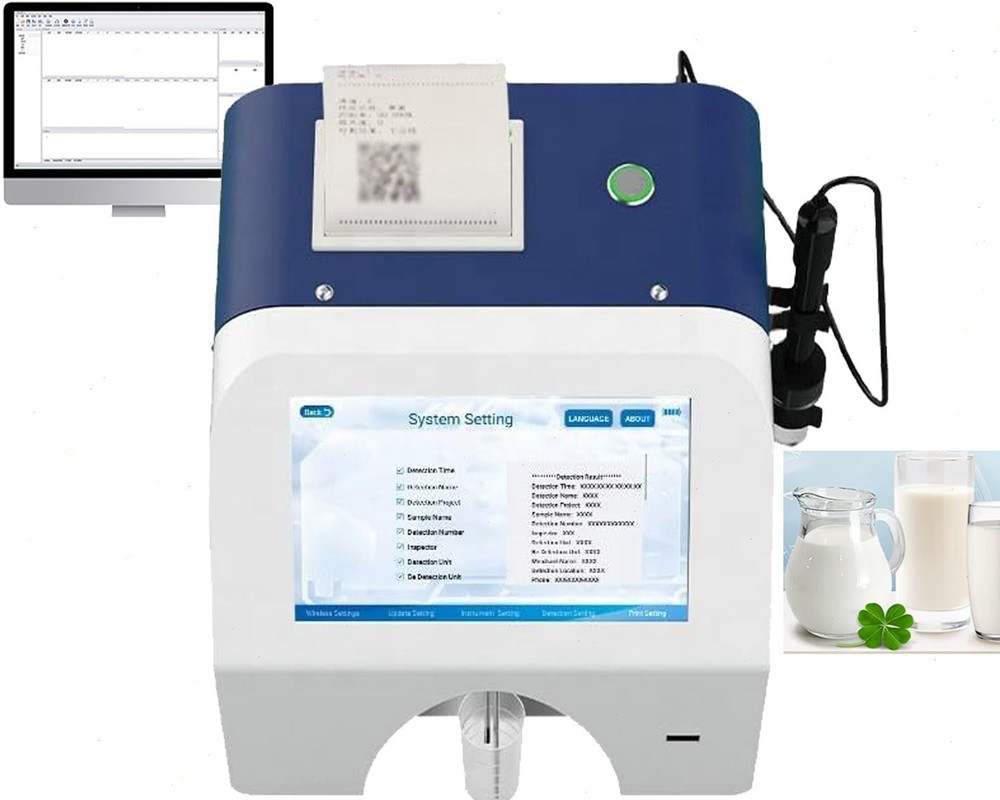 Milk Analyzer Machine with 7-inch Touch Screen Thermal Printer Single Pump