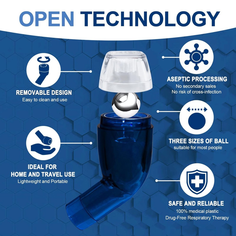 Flutter Valve, Breathing Trainer Blue