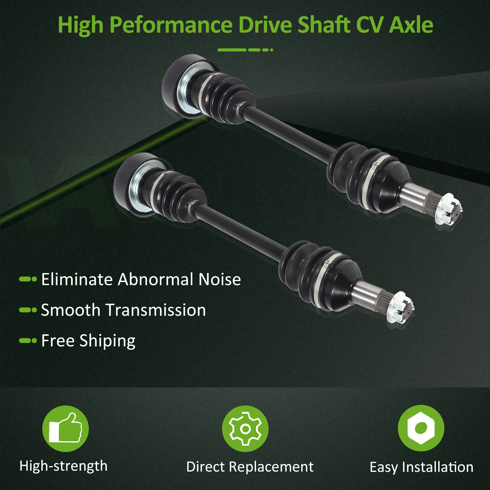 2 pc Rear CV Axle for 2005 -2009 Arctic Cat 400 650 500 700 2010-2012 450