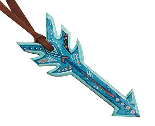 Leather Hand Painted Teal Tie-On Arrow