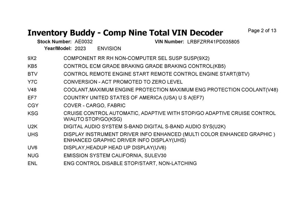 Used Collision Avoidance Control Module fits: 2023 Buick Envision Driver Assist