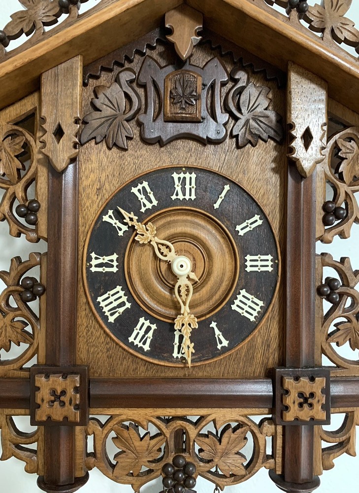 Antique Cuckoo Clock- Original Turning and threaded Nuts (4)