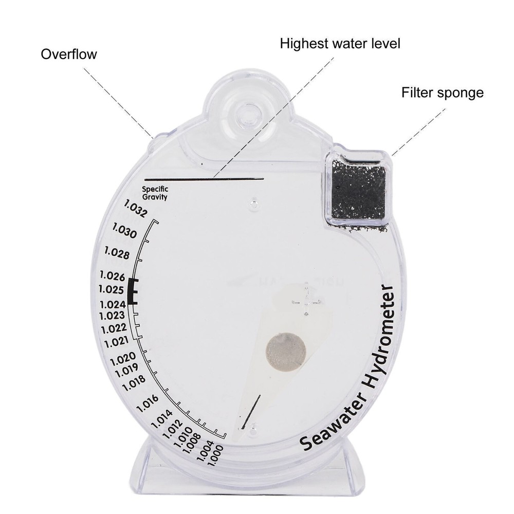 Sea Hydrometer Salinity Specific Gravity Test Saltwater Concentration Aquarium