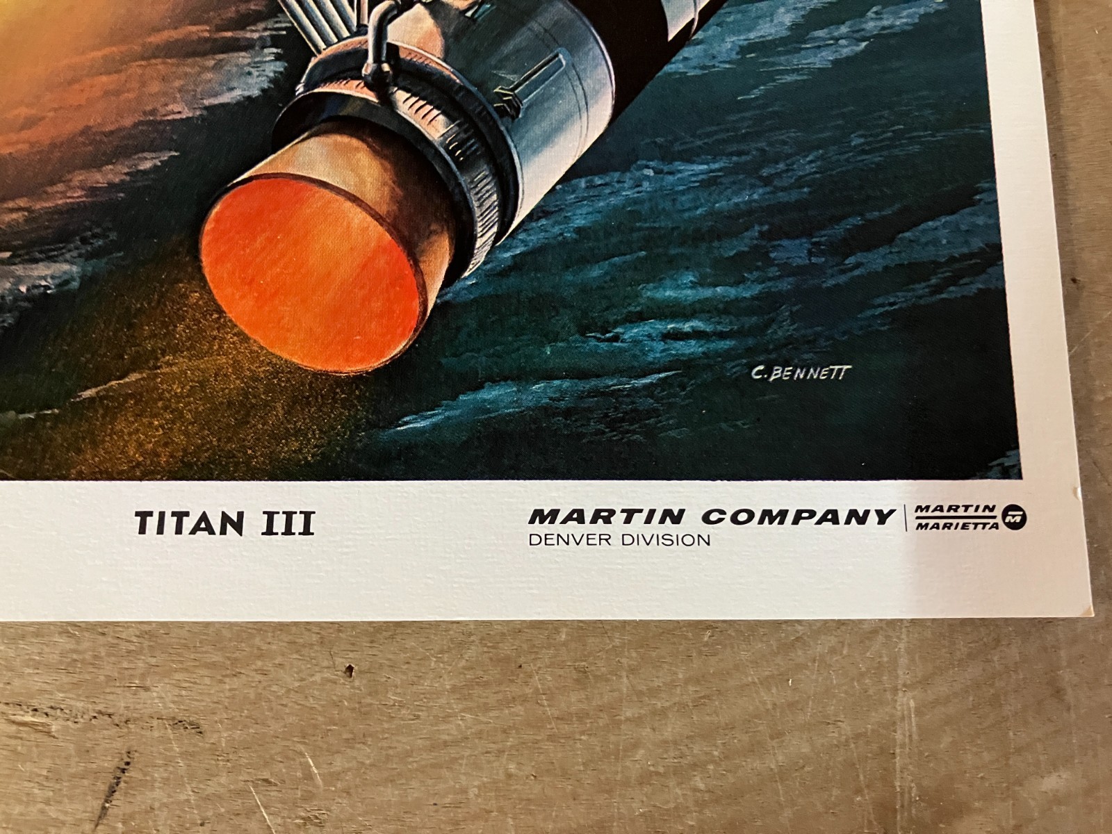 Lockheed MARTIN MARIETTA Titan III Rocket Mini Poster Lot of 2 NASA 8.5x11 vtg
