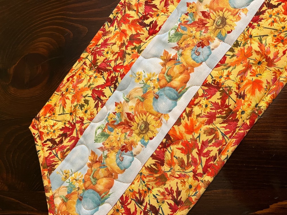 Handcrafted-Quilted Table Runner- Fall Harvest - NEW March 2026