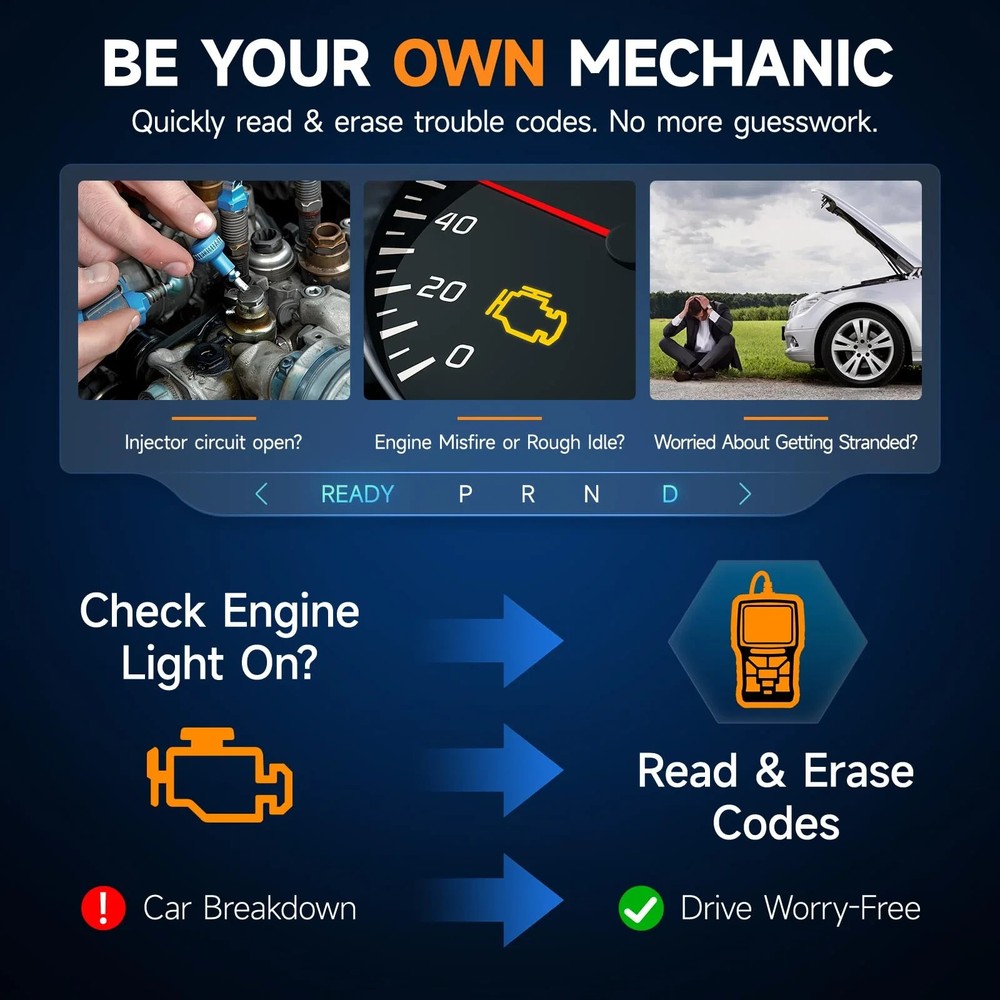 Foxwell NT301 OBD2 Scanner Code Reader Check Engine Fault Car Diagnostic Tool US