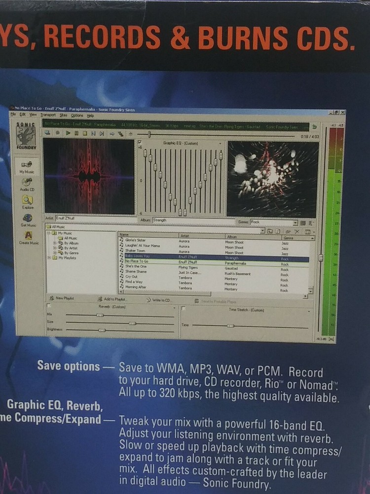 Siren Jukebox Mp3 Burner RIP Record Encode Play Customize CD's Windows Media 99
