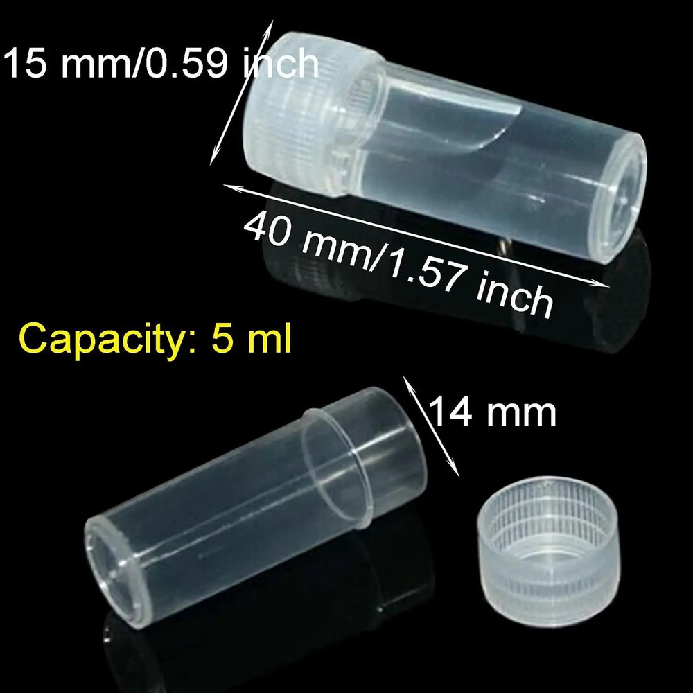 50Pcs 5ML Plastic Sample Small Bottle Vial Storage Vial Storage Container Test