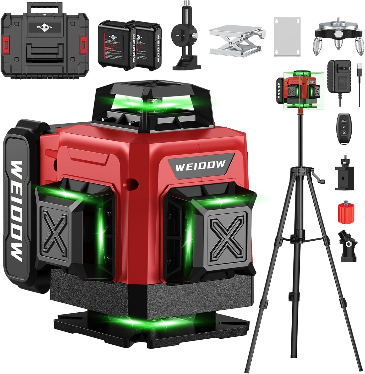 Laser Level Self Leveling with Tripod 4x360° Cross Line Laser for Construction