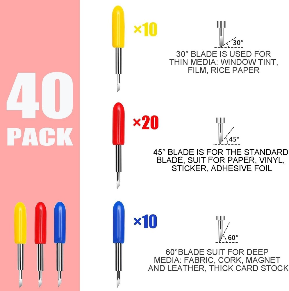 Precision Cutting & Diverse Material Suitability: 40 Pcs Replacement Blade Set